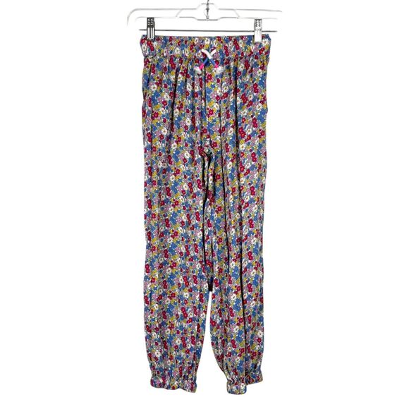 Mini Boden Pants Youth 10Y Multicolor Floral All Over Print Pull On Cotton Blend - Picture 1 of 13